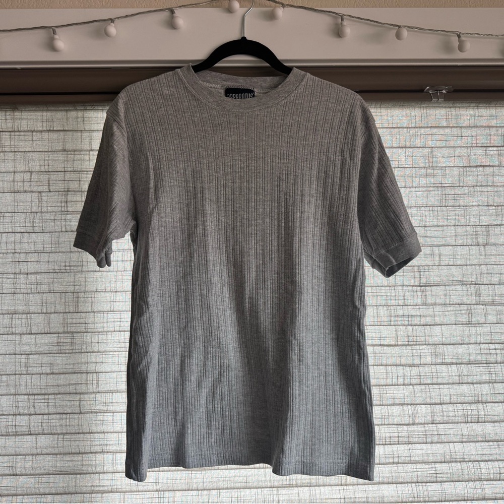 Vintage Gray Ribbed Men's Shirt
